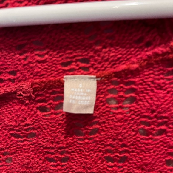 Anthropologie: Rich Red Knitted Cardigan - Picture 3 of 5